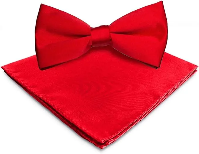 Vittorio Farina Men's Satin Bow Tie & Pocket Square in Gift Box