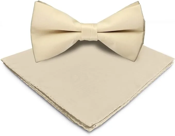 Vittorio Farina Men's Satin Bow Tie & Pocket Square in Gift Box