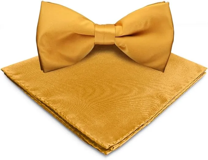 Vittorio Farina Men's Satin Bow Tie & Pocket Square in Gift Box