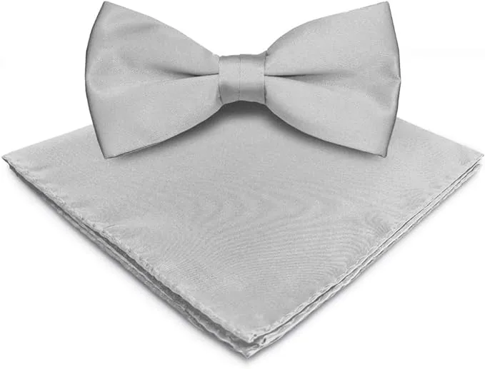 Vittorio Farina Men's Satin Bow Tie & Pocket Square in Gift Box