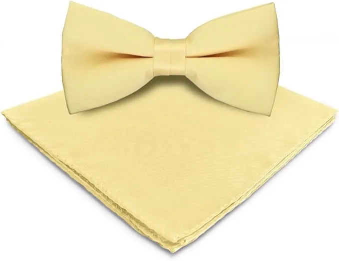 Vittorio Farina Men's Satin Bow Tie & Pocket Square in Gift Box