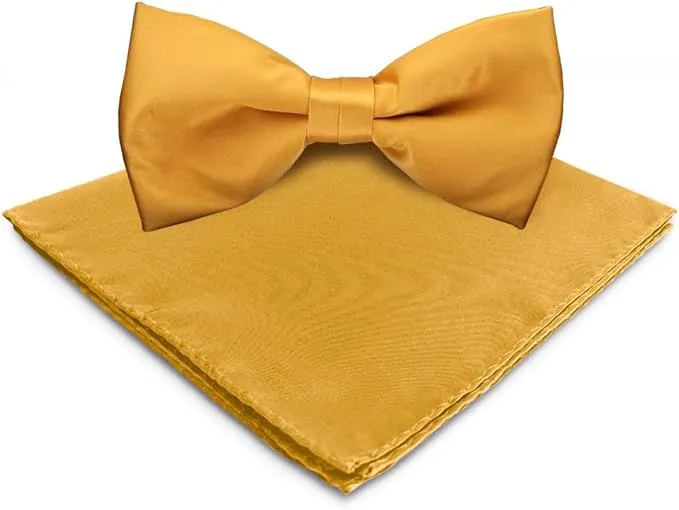 Vittorio Farina Men's Satin Bow Tie & Pocket Square in Gift Box