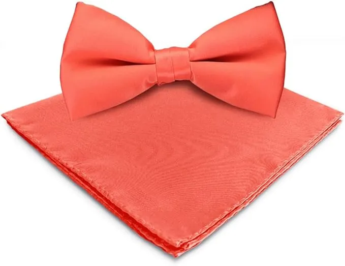 Vittorio Farina Men's Satin Bow Tie & Pocket Square in Gift Box