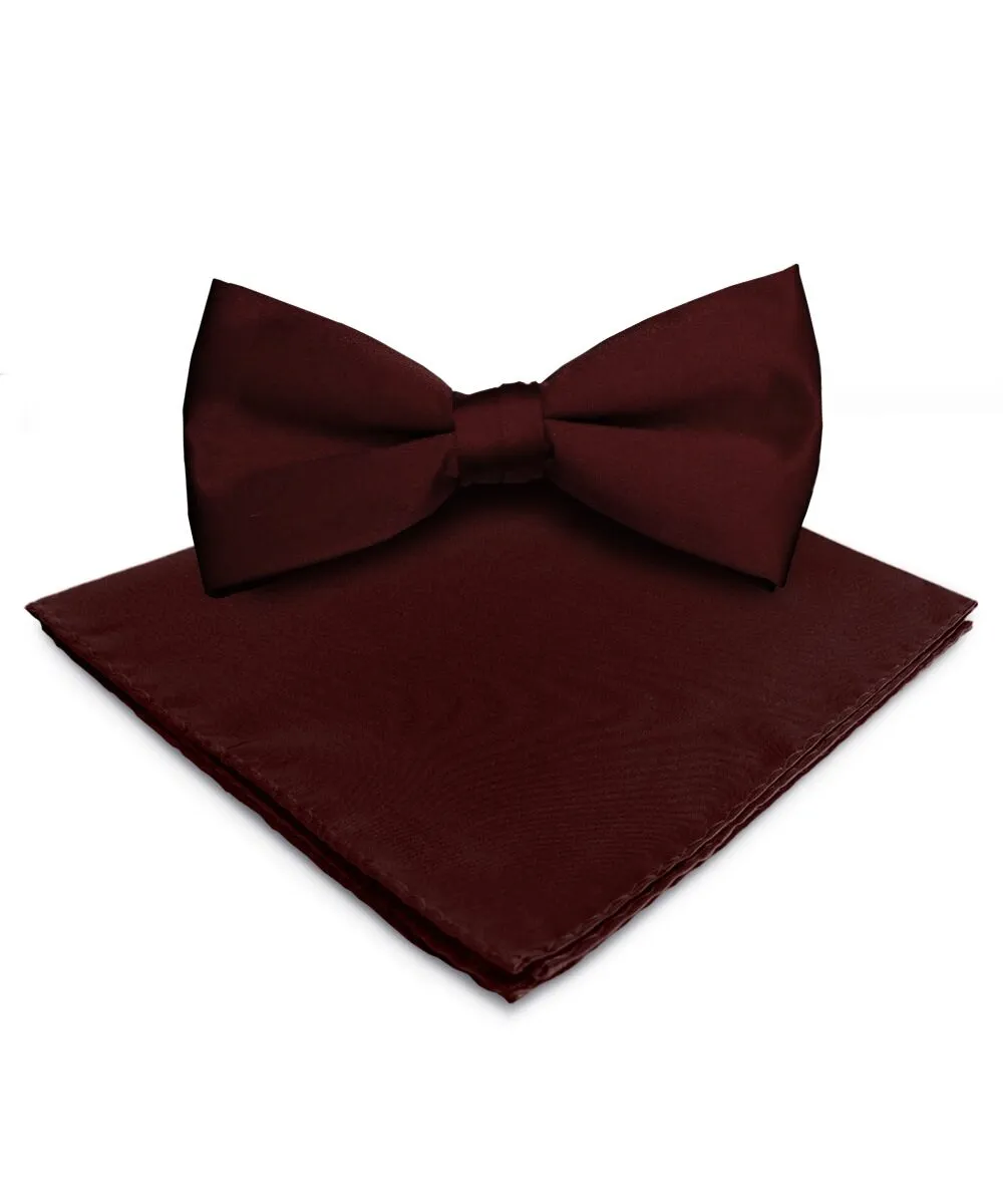 Vittorio Farina Men's Satin Bow Tie & Pocket Square in Gift Box