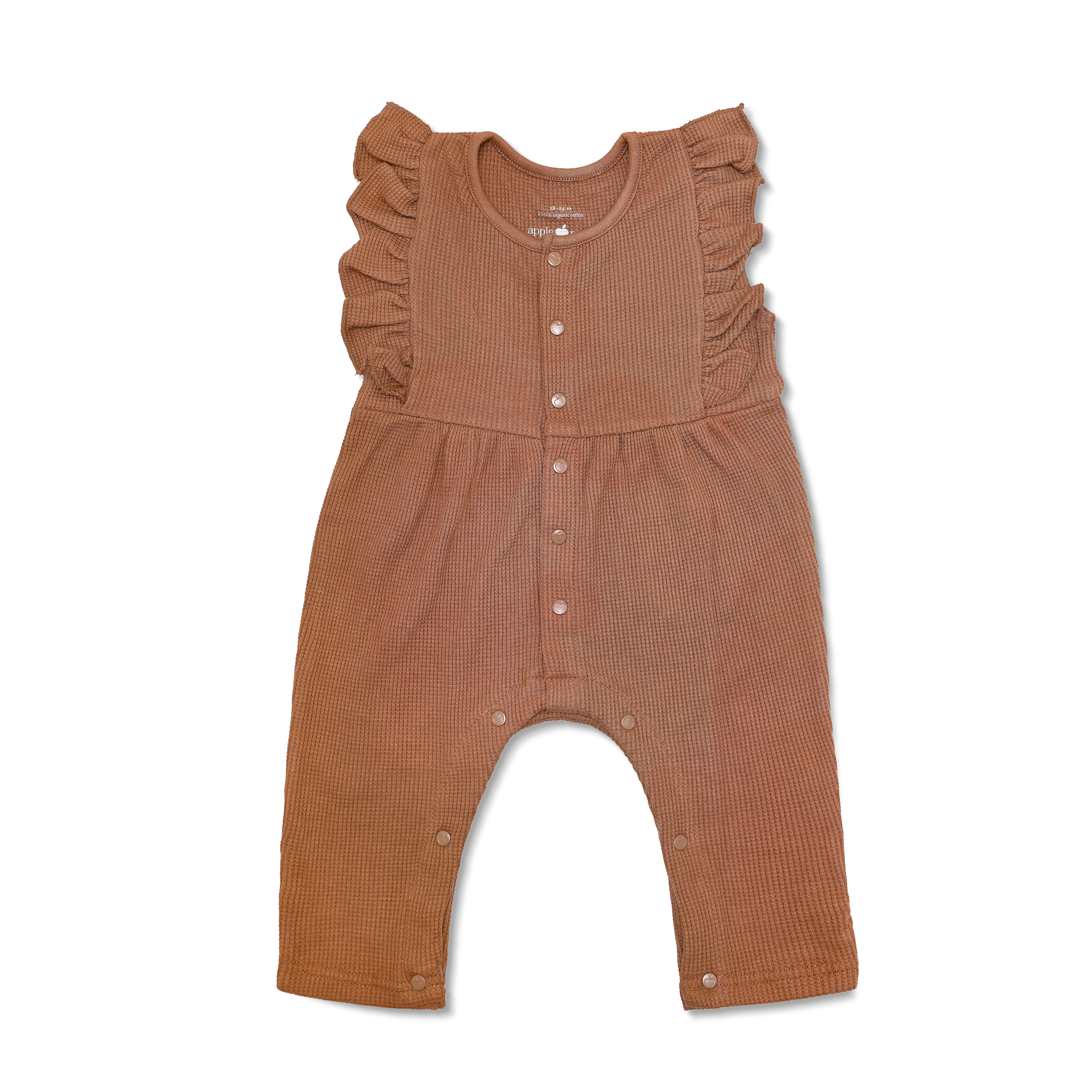 Waffle Ruffle Coverall - Caramel