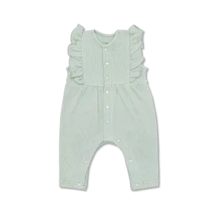 Waffle Ruffle Coverall - Sage