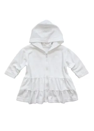 White Hooded Coverup with Tiers