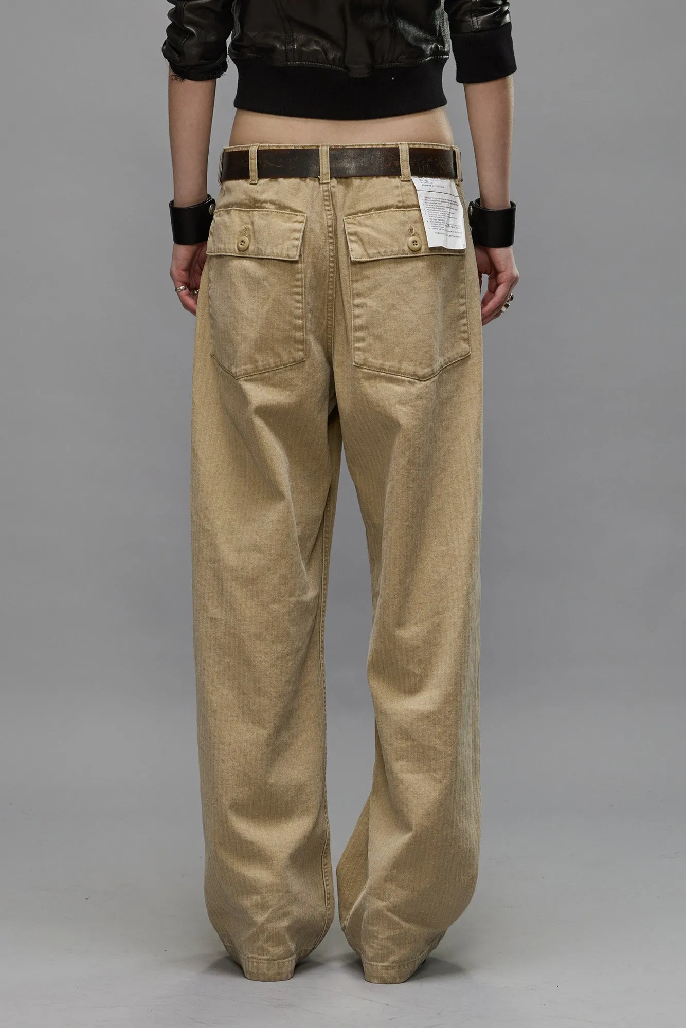 WIDE LEG UTILITY PANT - BEIGE