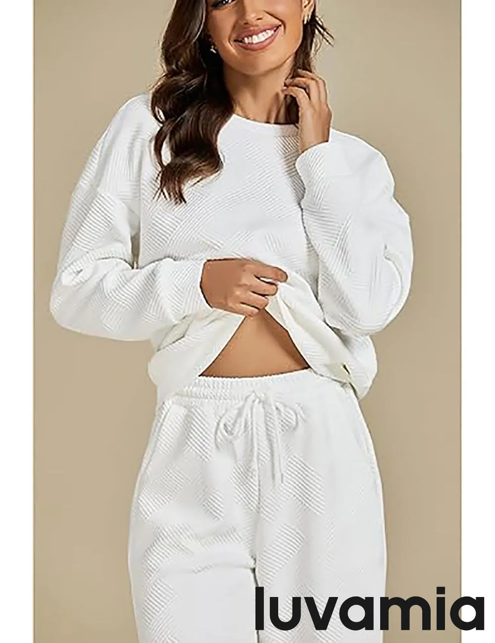 Women's Cozy Wide Leg Lounge Set with full length and Long Sleeve