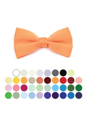 Young Boy's Pre-tied Adjustable Length Bow Tie - Formal Tuxedo Solid Color